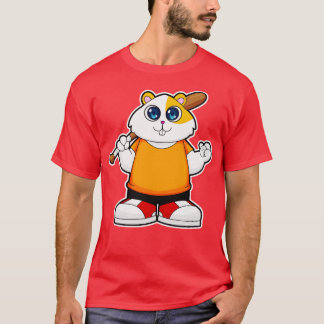Hamster at Baseball with Baseball bat T-Shirt