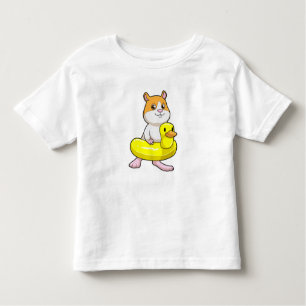 Hamster at Beach with Duck as Swim ring Toddler T-Shirt