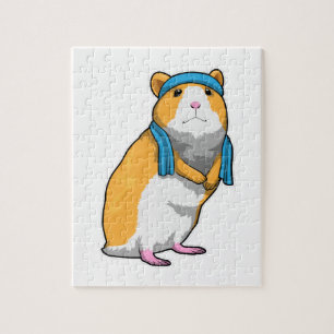 Hamster at Fitness with Towel Jigsaw Puzzle
