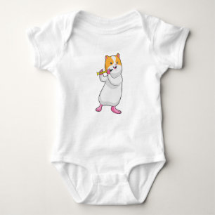 Hamster at Music with Flute Baby Bodysuit