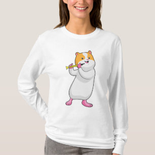 Hamster at Music with Flute T-Shirt