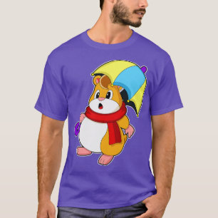 Hamster at Rain with Umbrella T-Shirt