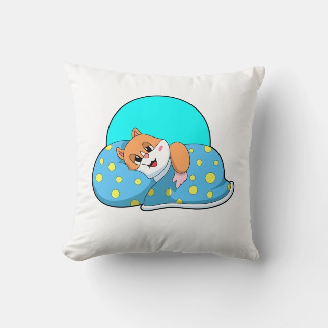 Hamster at Sleeping with Blanket.PNG Cushion (Front)