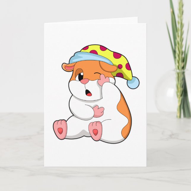 Hamster at Sleeping with Sleepyhead Card (Front)