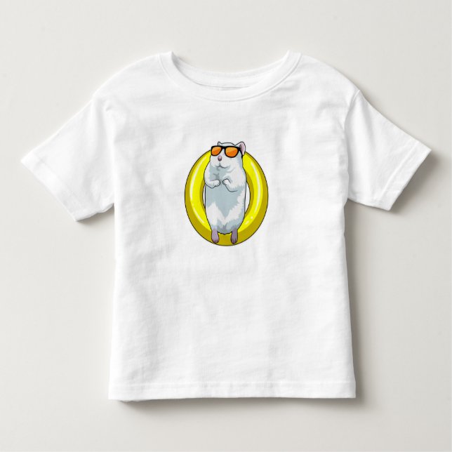 Hamster at Swimming with Swim ring Toddler T-Shirt (Front)