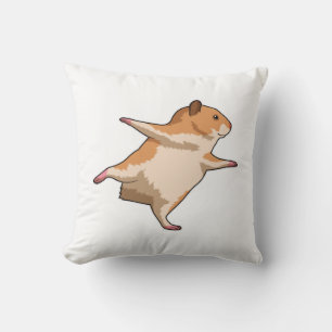 Hamster at Yoga Stretching Legs Cushion