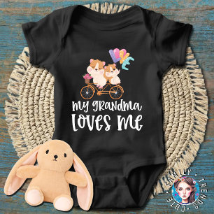 Hamster Bike 🐹 My Grandma Loves Me Baby Bodysuit