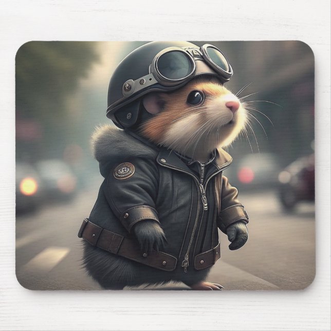 Hamster Biker Mouse Pad (Front)