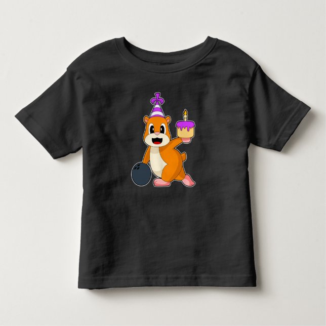 Hamster Birthday Bowling Toddler T-Shirt (Front)