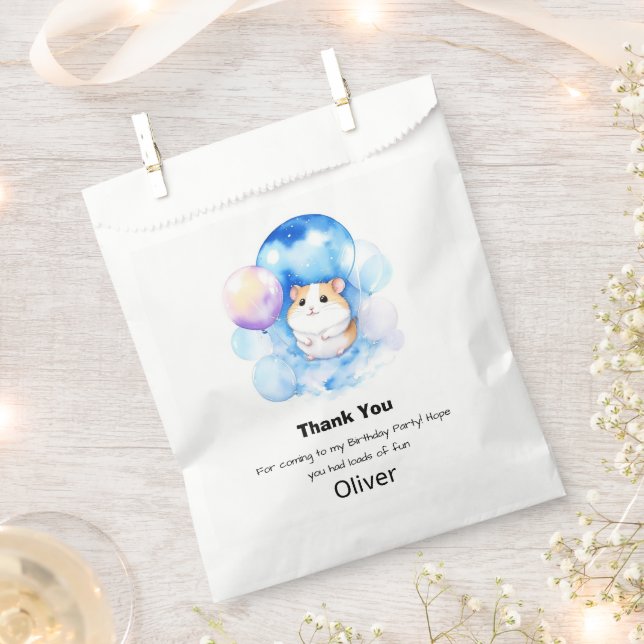 Hamster Birthday Favour Bag (Clipped)