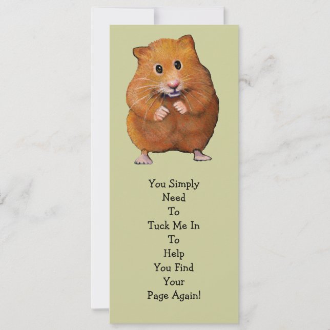 HAMSTER BOOK MARK: "Tuck Me In" (Front)