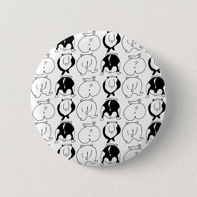 Hamster Butts Pattern 6 Cm Round Badge (Front)