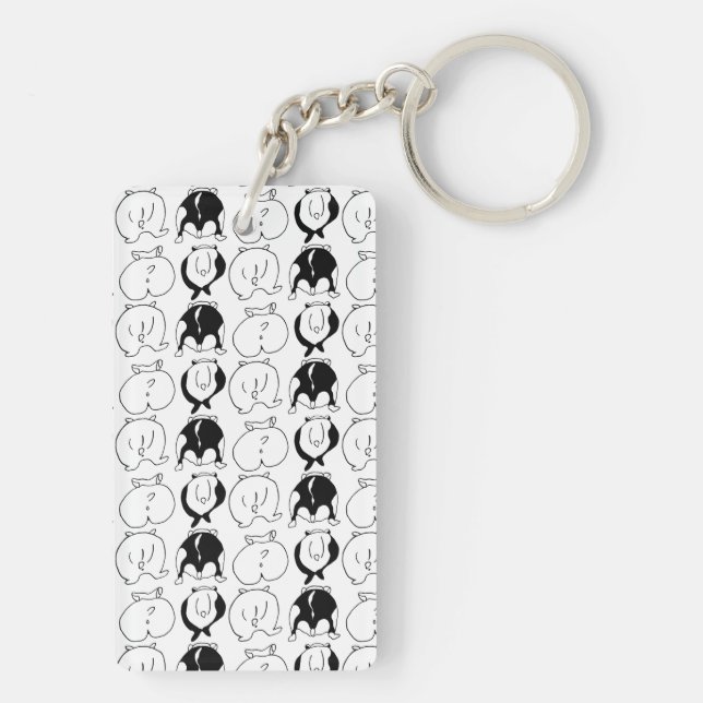 Hamster Butts Pattern Key Ring (Back)
