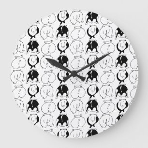 Hamster Butts Pattern Large Clock