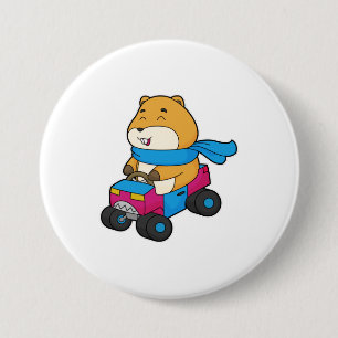 Hamster Car 7.5 Cm Round Badge