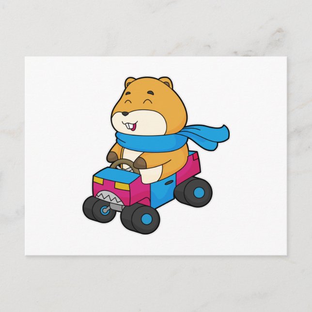 Hamster Car Postcard (Front)