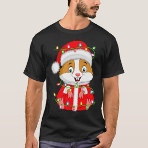 Hamster Christmas Lights Santa Costume Cute Animal T-Shirt