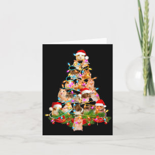 Hamster Christmas Tree Led Funny Hamster Snow Chir Card