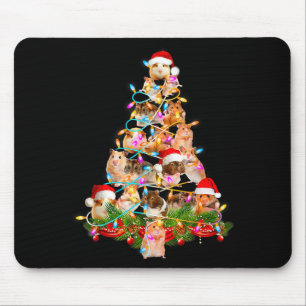 Hamster Christmas Tree Led Funny Hamster Snow Chir Mouse Pad