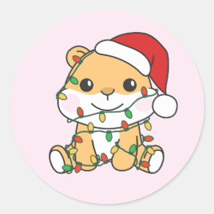 Hamster Christmas Winter Animals Holiday Hamsters Classic Round Sticker