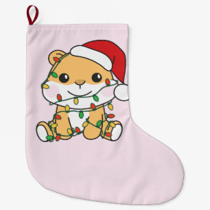 Hamster Christmas Winter Animals Holiday Hamsters Large Christmas Stocking