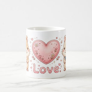 Hamster Couple Love Heart Mug