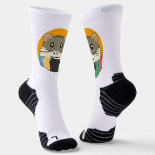 Hamster 🐹 Cute animal with colourful striped scar Socks