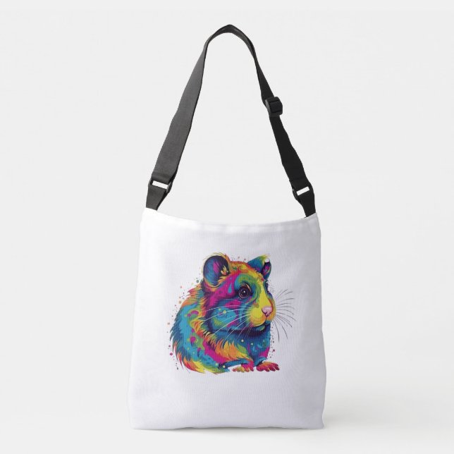 hamster cute  crossbody bag (Front)