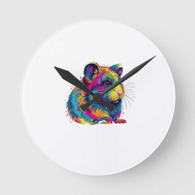 hamster cute  round clock (Front)