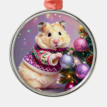 Hamster Decorating Tree Christmas