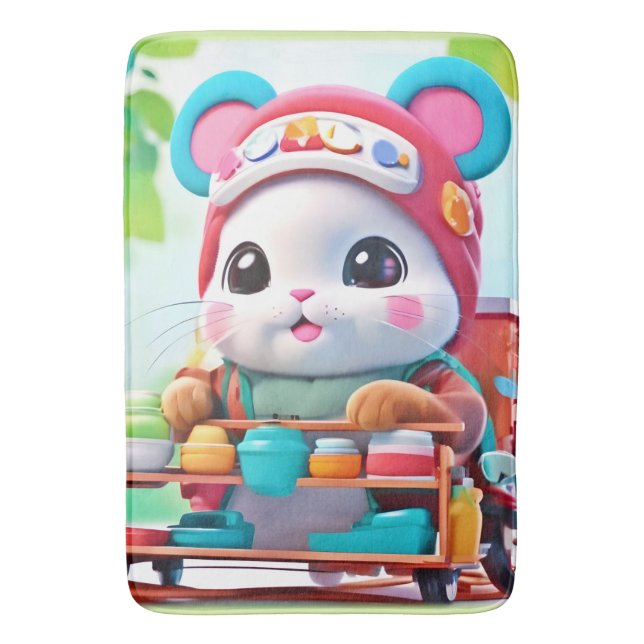 Hamster Delivery Hero Bath Mat (Front Vertical)