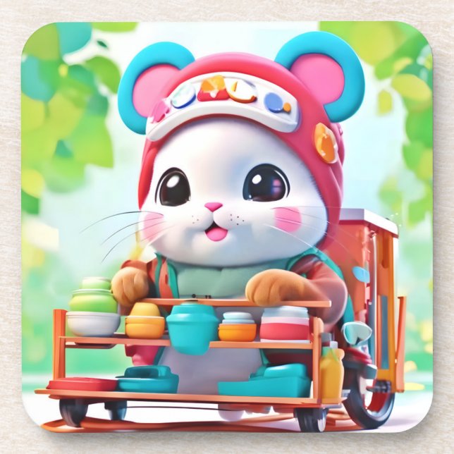 Hamster Delivery Hero Coaster (Front)