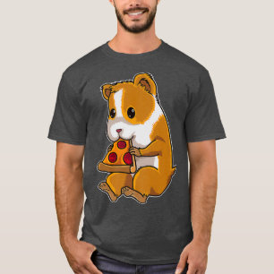 Hamster Eating Pepperoni Pizza - Cute Fast Food T-Shirt