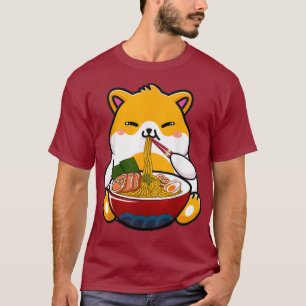 Hamster Eating Ramen Noodle Funny Japanese Anime T-Shirt