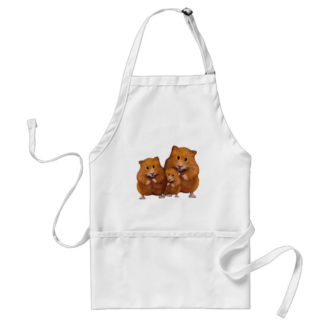 Hamster Family of Three: Cute: Colour Pencil Standard Apron (Front)