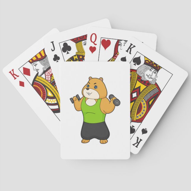 Hamster Fitness Dumbbell Playing Cards (Back)