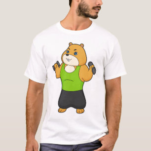Hamster Fitness Dumbbell T-Shirt