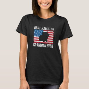 Hamster Grandma American Flag Funny Hamster Lover  T-Shirt
