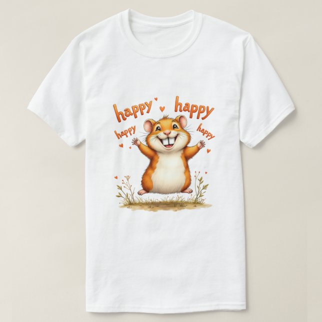 Hamster 'Happy Hamster' T-Shirt (Design Front)