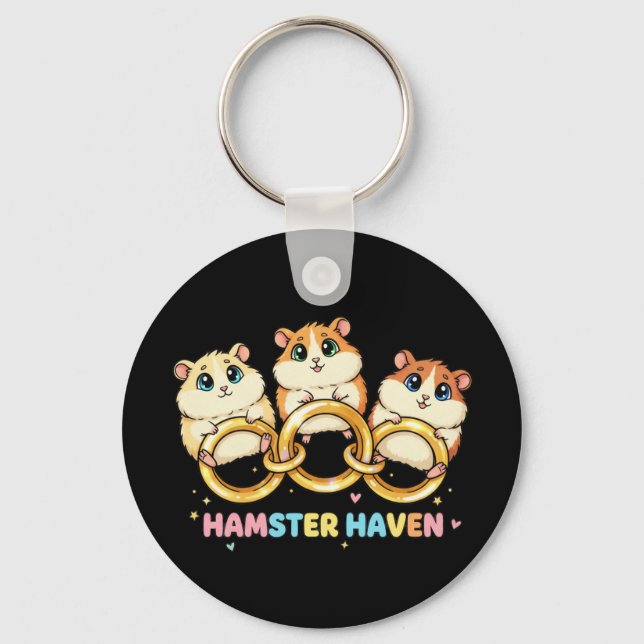 Hamster Haven Cute Ring Design Key Ring (Front)