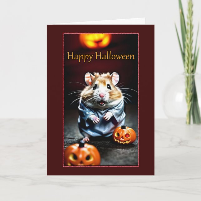 Hamster in Costume Halloween Card (Front)