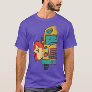 Hamster in School Bus for Comic Pig Guinea Pig Fan T-Shirt