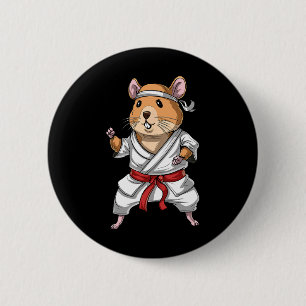 Hamster Karate Ninja Jiu-jitsu Judo Taekwondo Mart 6 Cm Round Badge