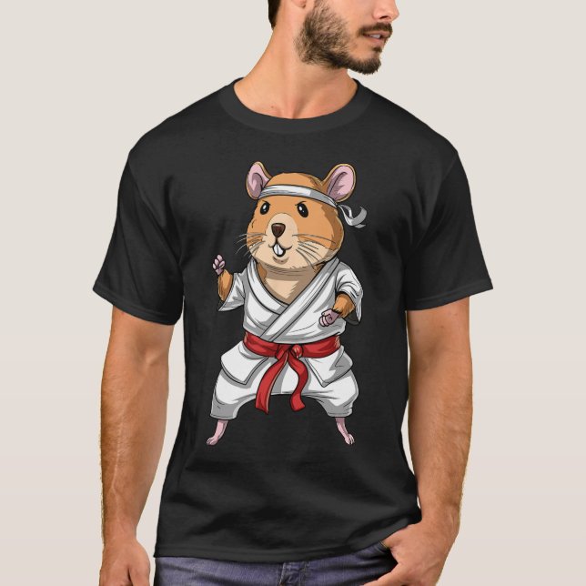 Hamster Karate Ninja Jiu-jitsu Judo Taekwondo Mart T-Shirt (Front)