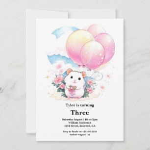 Hamster Kids Birthday Invitation