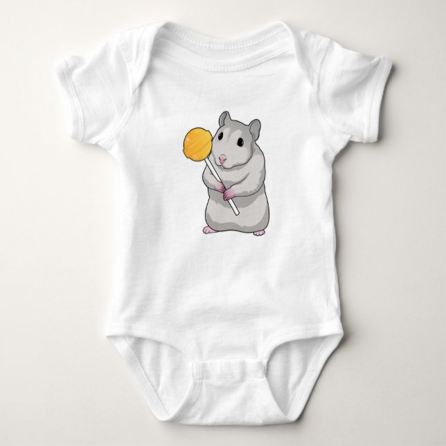 Hamster Lollipop Baby Bodysuit (Front)