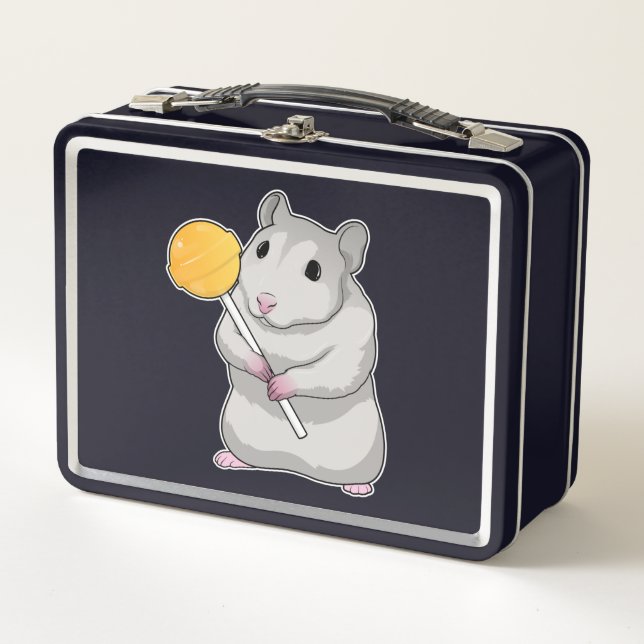 Hamster Lollipop Metal Lunch Box (Front)