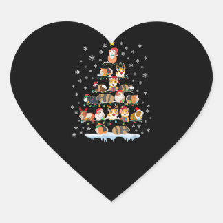 Hamster Lover Christmas Tree Guinea Pigs Gift Heart Sticker