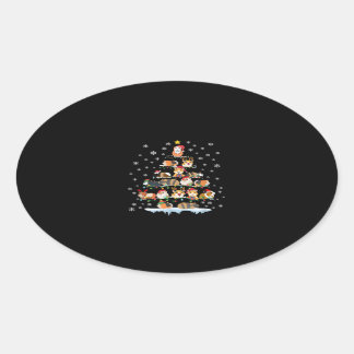 Hamster Lover Christmas Tree Guinea Pigs Gift Oval Sticker