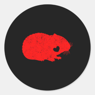 Hamster Lover Funny Heart Hamster Happy Valentines Classic Round Sticker